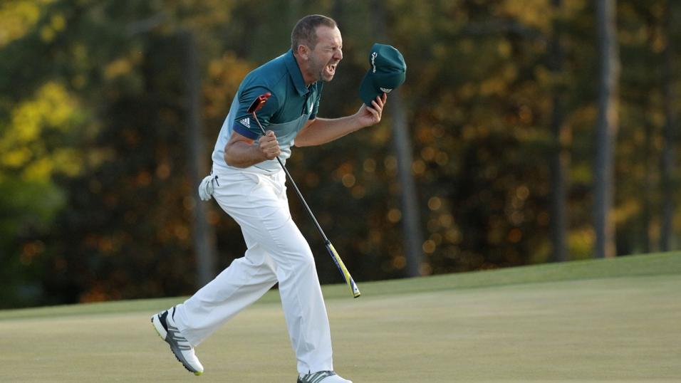 Sergio Garcia celebrates last year's victory